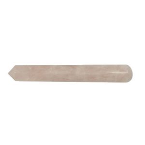 Photo d'un bâton de massage en pierre de quartz rose