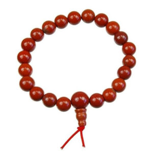 Photo d'un bracelet mala en pierre de jaspe rouge