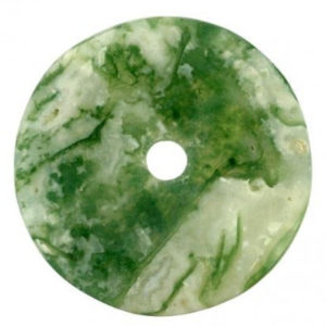 Photo d'un donut en pierre d'agate mousse verte