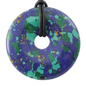 Photo d'un donut en pierre d'azurite malachite