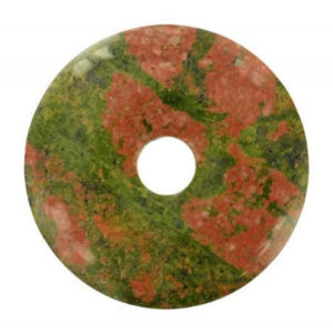 Photo d'un donut en pierre d'unakite