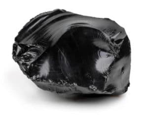 pierre brute obsidienne noire