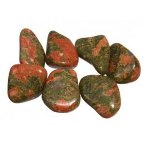 Photo de pierres roulées épidote (unakite)
