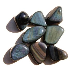 Photo de pierres roulées en obsidienne oeil céleste