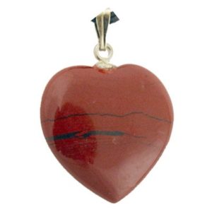 Pendentif coeur jaspe rouge