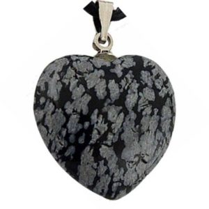 Pendentif coeur obsidienne mouchetée