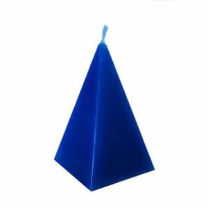 bougie pyramide bleue