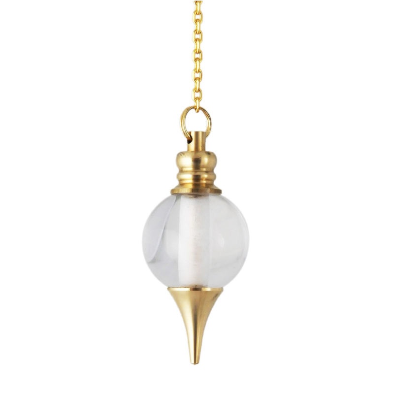 Pendule spheroton en cristal de roche