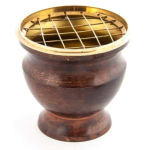 encensoir émail marron
