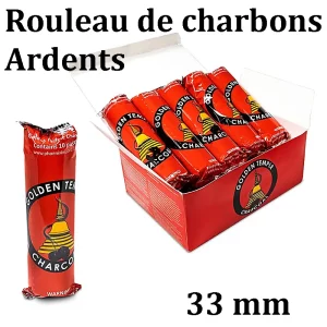 Photo de rouleaux de charbons ardents 33 mm