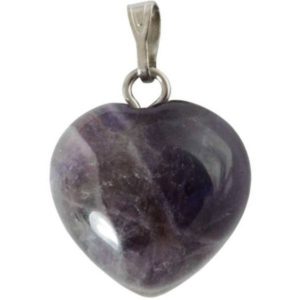 pendentif coeur pierre d'améthyste