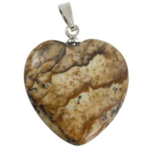 pendentif coeur pierre de jaspe paysage