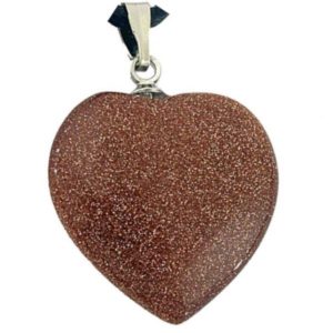 pendentif coeur pierre d'or
