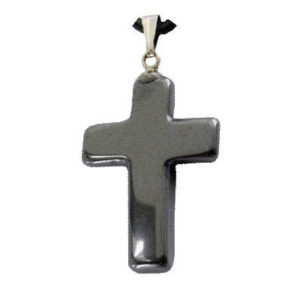 Pendentif croix hématite