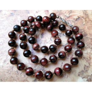 collier perles oeil de taureau
