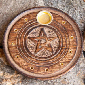 Support encens pentagramme rond