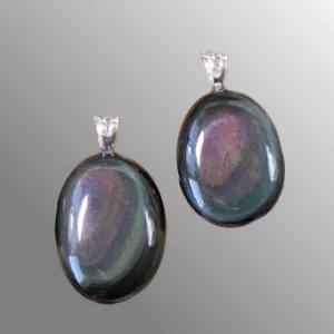 Photo de pendentifs en pierre d'obsidienne œil céleste
