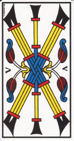 cinq de bâton tarot de Marseille