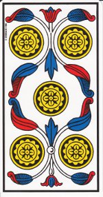 cinq de deniers tarot de Marseille