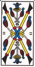deux de bâton tarot de Marseille