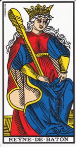 reyne de bâton tarot de Marseille