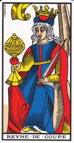 reyne de coupe tarot de Marseille