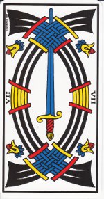 sept d'épée tarot de Marseille