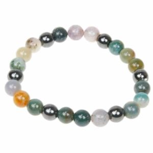bracelet perles agates & hématite