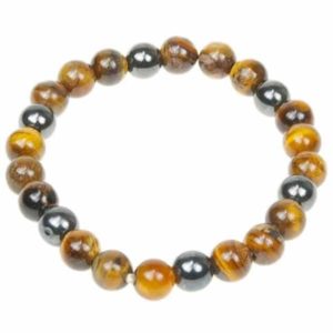 Bracelet perles oeil de tigre & hématite