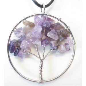 Pendentif arbre de vie améthyste