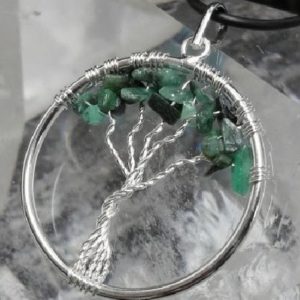 pendentif arbre de vie émeraude