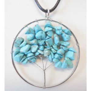 Pendentif arbre de vie turquoise