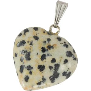 pendentif coeur jaspe dalmatien