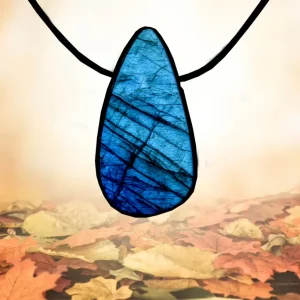 Pendentif tranche labradorite N°3208