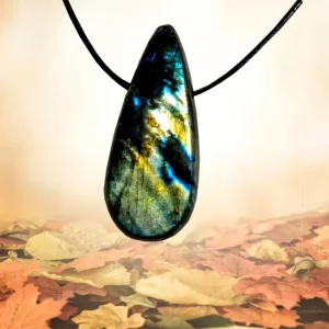 Pendentif tranche labradorite N°3209