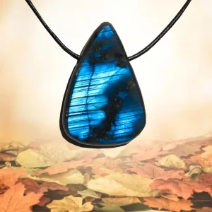 Pendentif tranche labradorite N°3215
