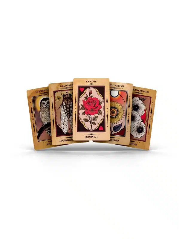 Exemples de cartes du jeu divinatoire oracle Apollonia