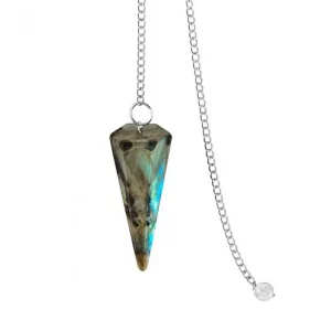 Photo du pendule à facettes labradorite