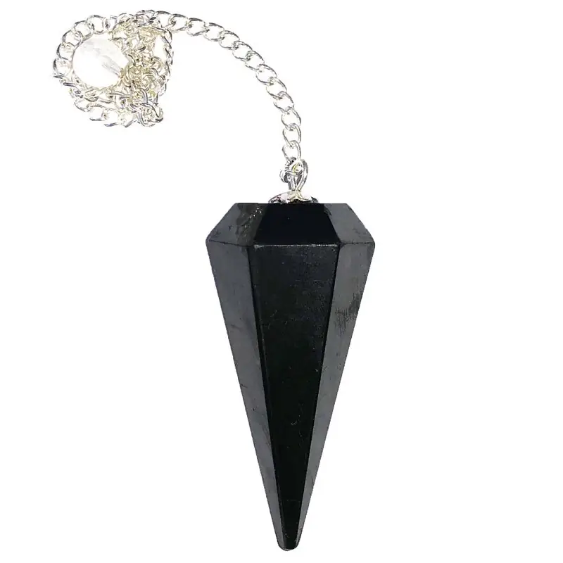 Photo d'un pendule à facettes en shungite