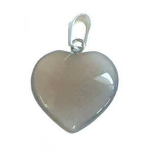 Pendentif cœur : agate grise