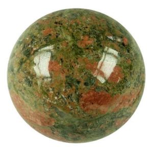 Photo d'une boule de massage en pierre d'unakite