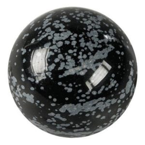 Photo d'une boule de massage en pierre d'obsidienne mouchetée