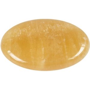 Photo d'un galet en pierre de calcite orange