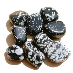 Photo de pierres roulées obsidienne mouchetée