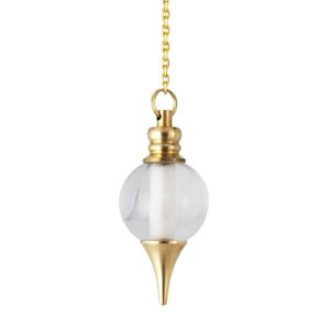 Pendule spheroton en cristal de roche