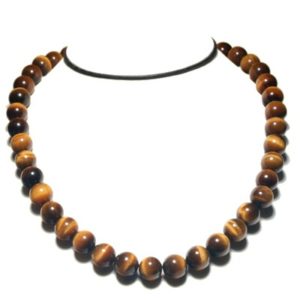 Collier perles 8 mm oeil de tigre