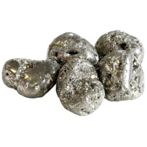 pierre roulée pyrite polie main