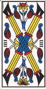 quatre de bâton tarot de Marseille