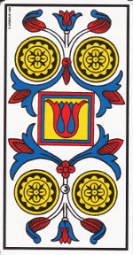 quatre de deniers tarot de Marseille