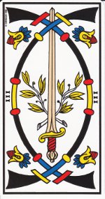 trois d'épée tarot de Marseille